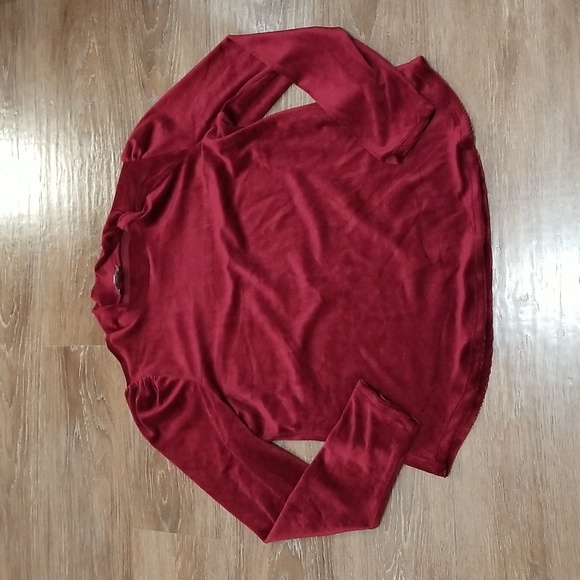 (L) Chenault Ribbed Turtleneck Velvet Top Holiday Occasion Modest Soft Festive - Picture 1 of 9
